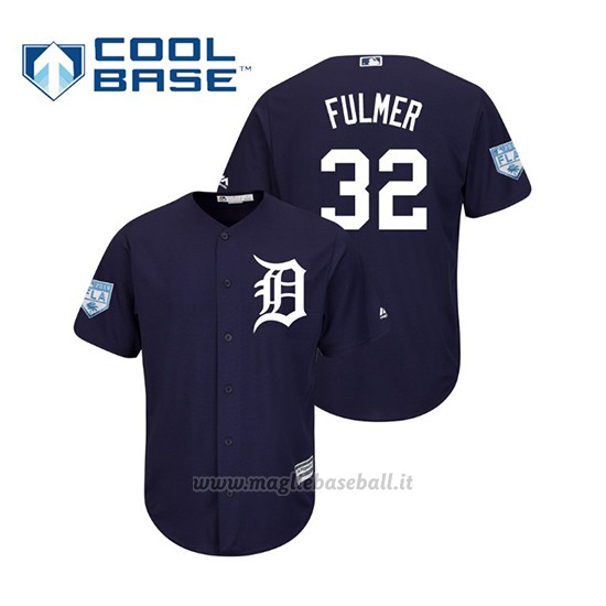 Maglia Baseball Uomo Detroit Tigers Michael Fulmer Cool Base Entrenamiento De Primavera 2019 Blu